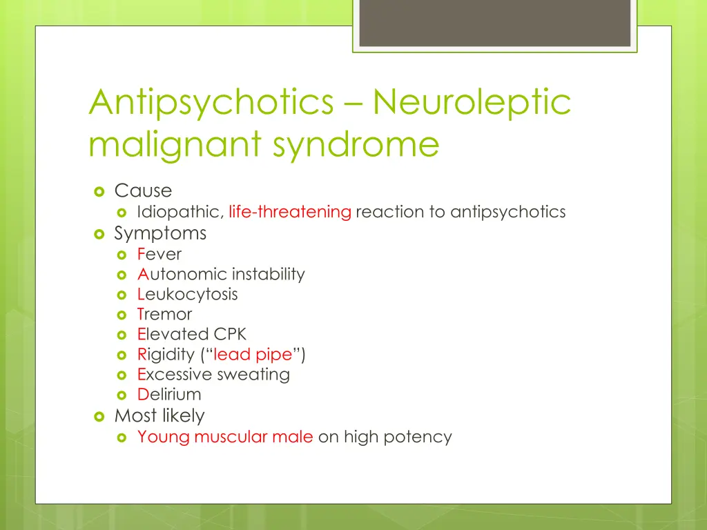 antipsychotics neuroleptic malignant syndrome