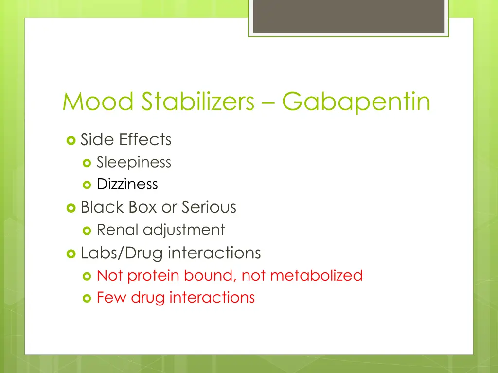 mood stabilizers gabapentin