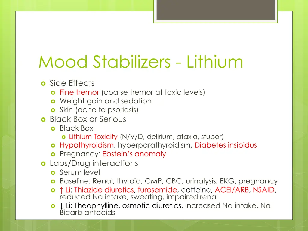 mood stabilizers lithium