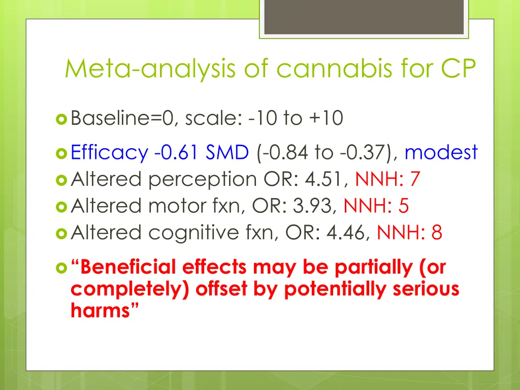 meta analysis of cannabis for cp