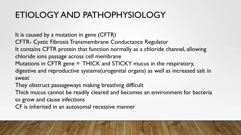 etiology and pathophysiology