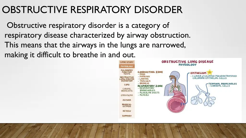 obstructive respiratory disorder