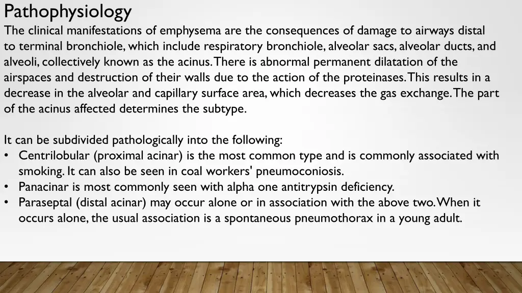 pathophysiology the clinical manifestations