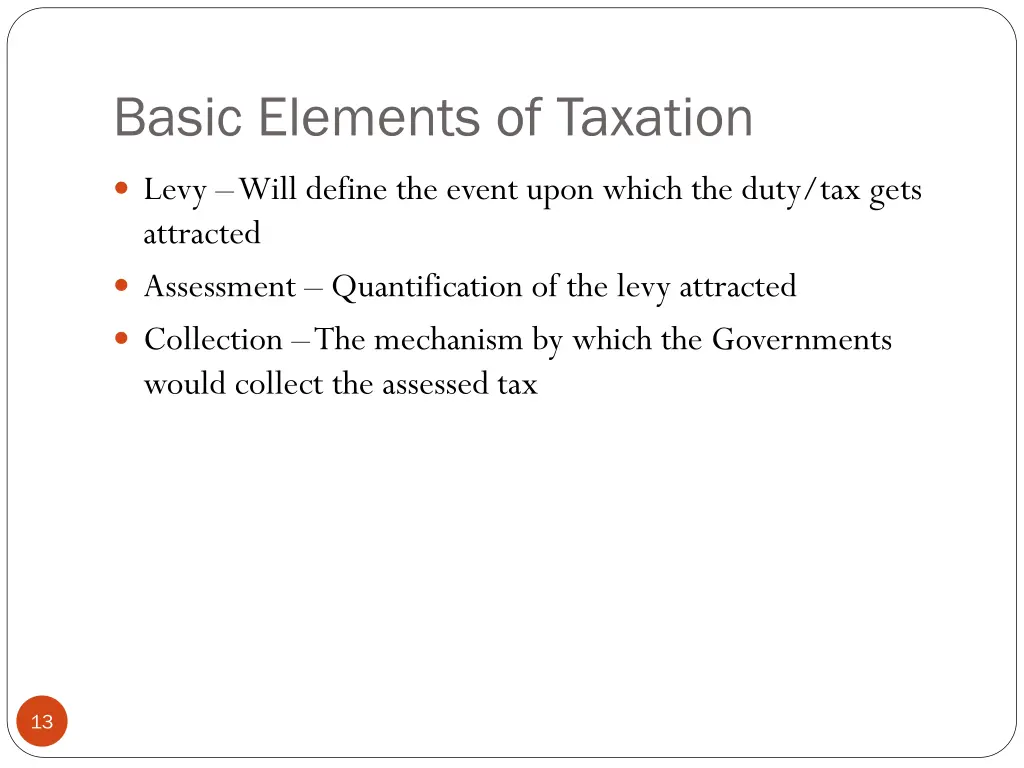 basic elements of taxation