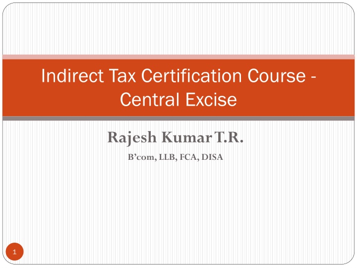 indirect tax certification course central excise