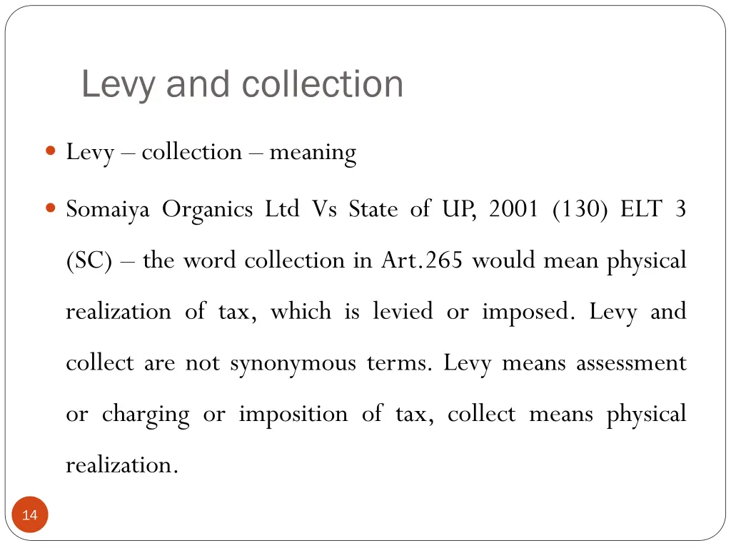 levy and collection