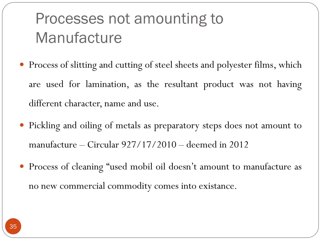 processes not amounting to manufacture