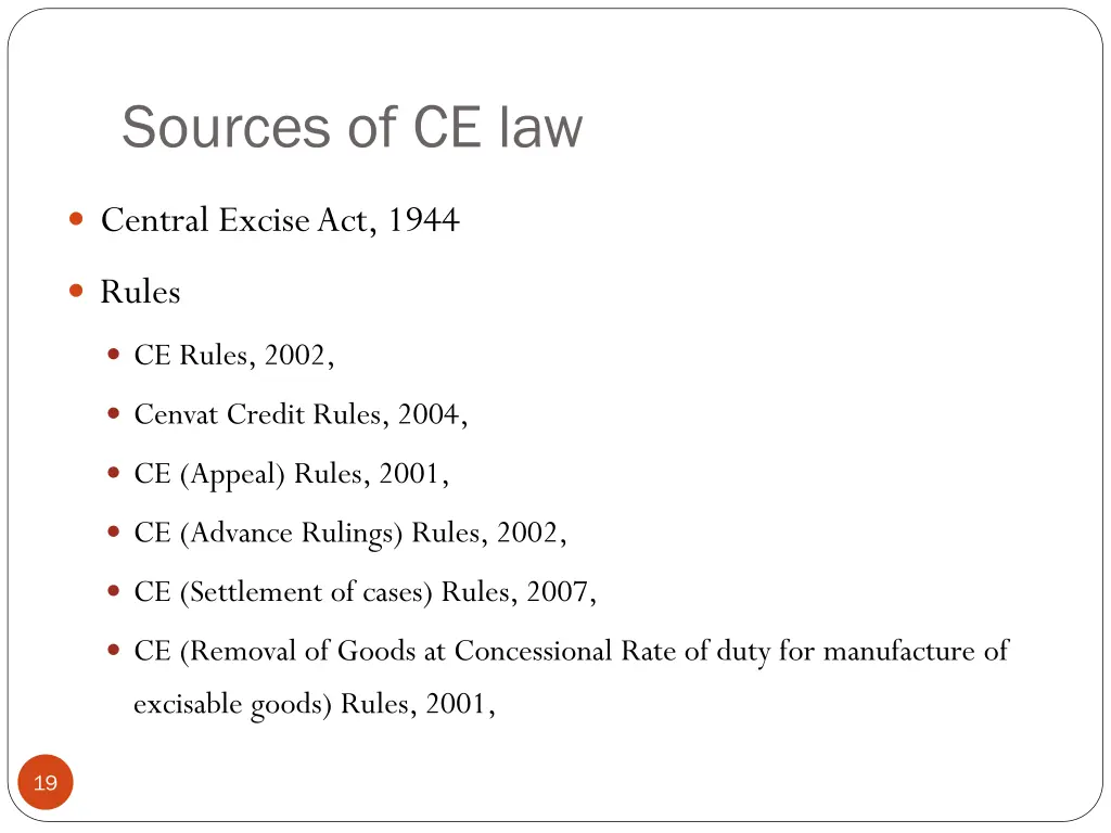 sources of ce law