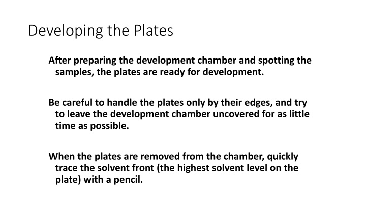 developing the plates