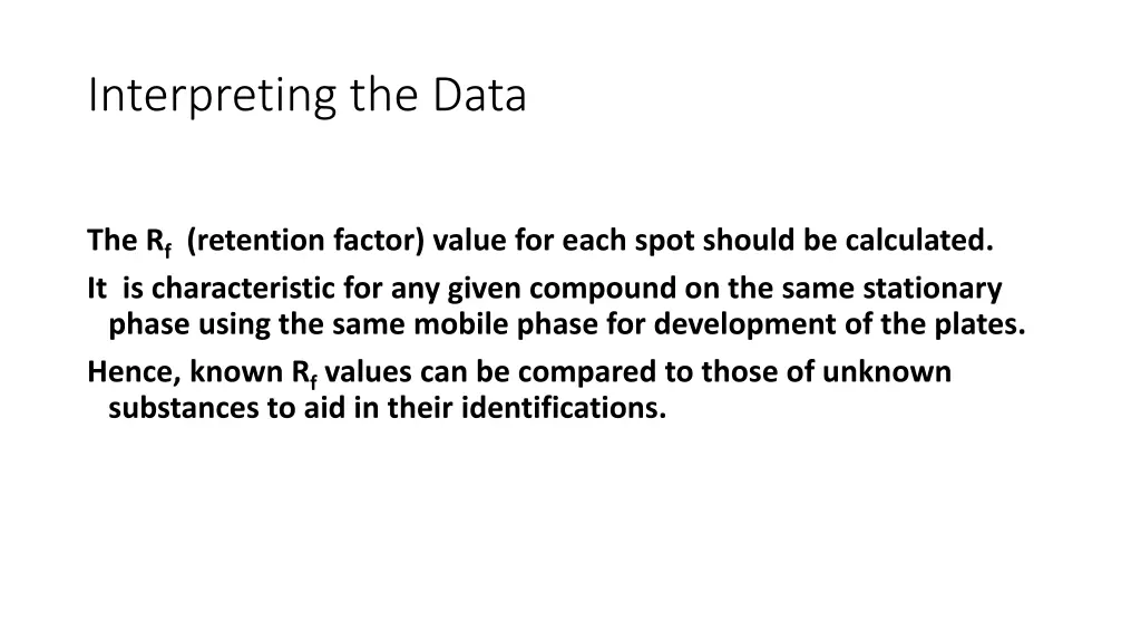 interpreting the data