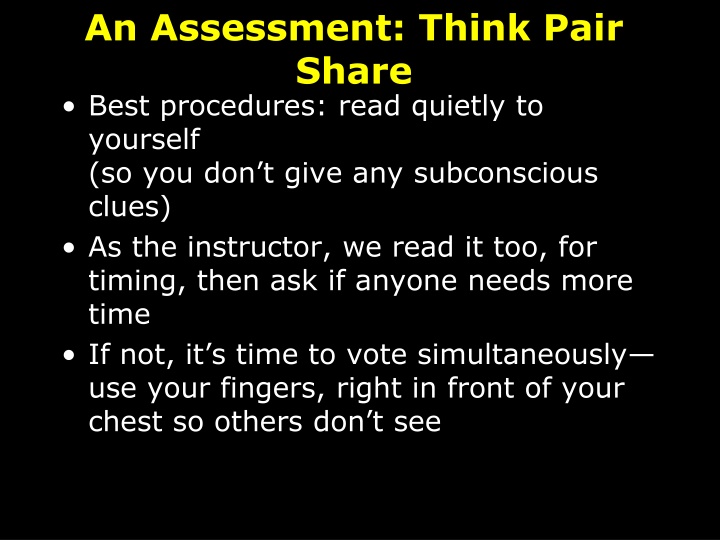 an assessment think pair share best procedures