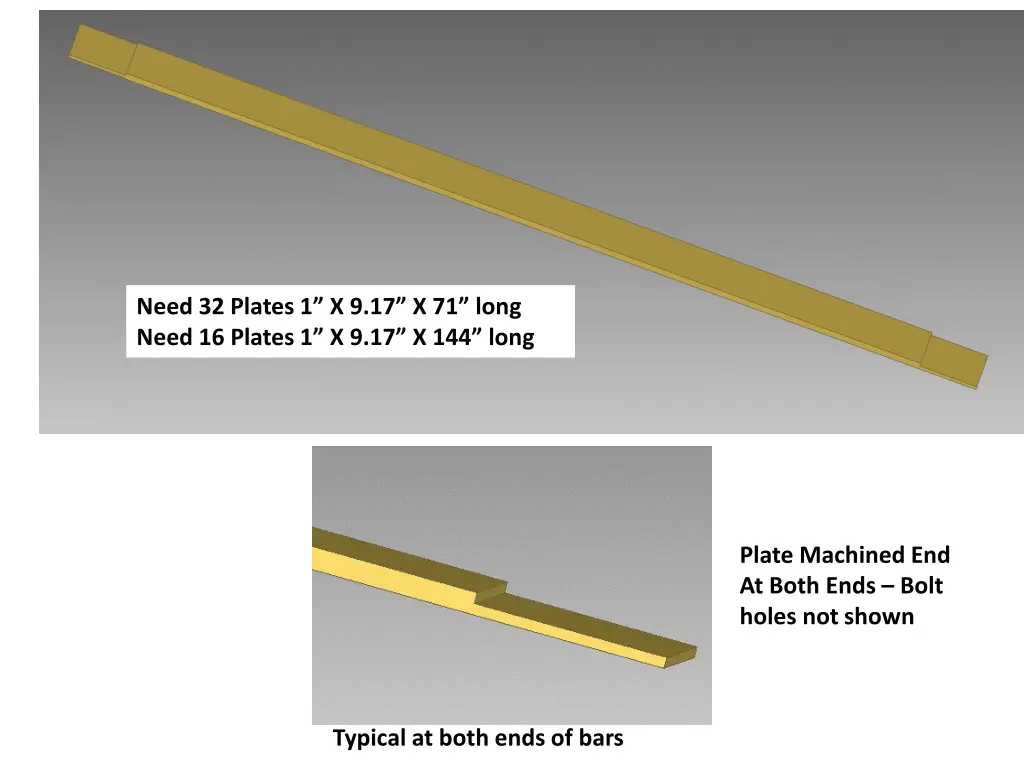 need 32 plates 1 x 9 17 x 71 long need 16 plates