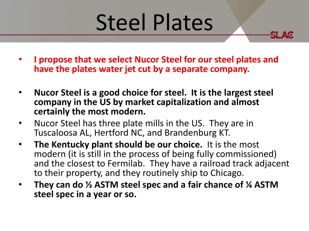 steel plates