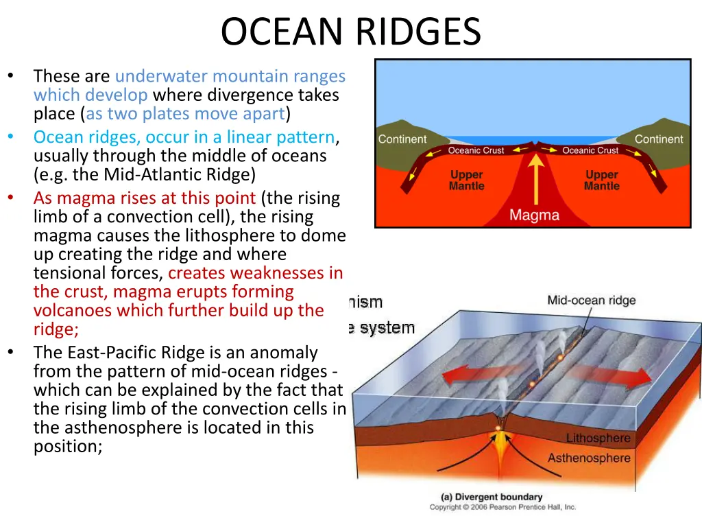 ocean ridges