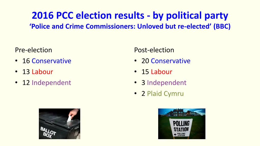 2016 pcc election results by political party