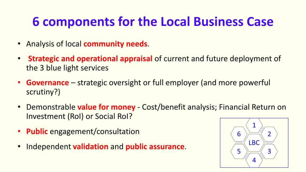 6 components for the local business case