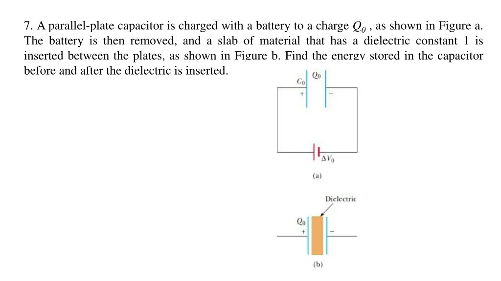 7 a parallel plate capacitor is charged with