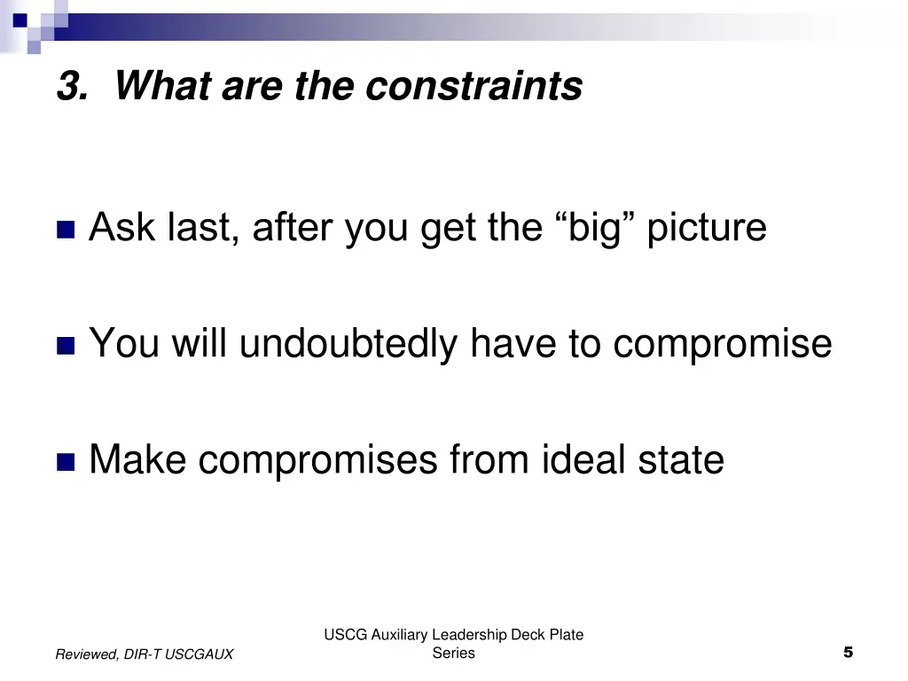 3 what are the constraints