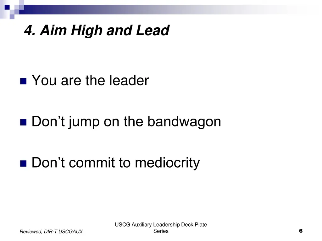 4 aim high and lead