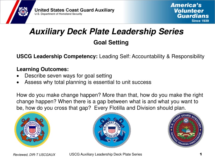 auxiliary deck plate leadership series goal