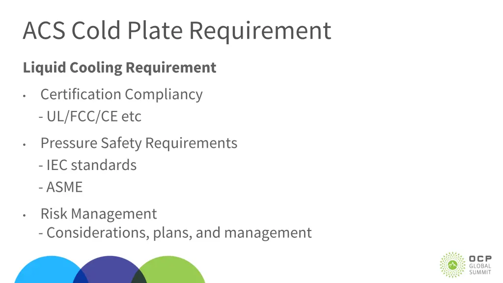 acs cold plate requirement