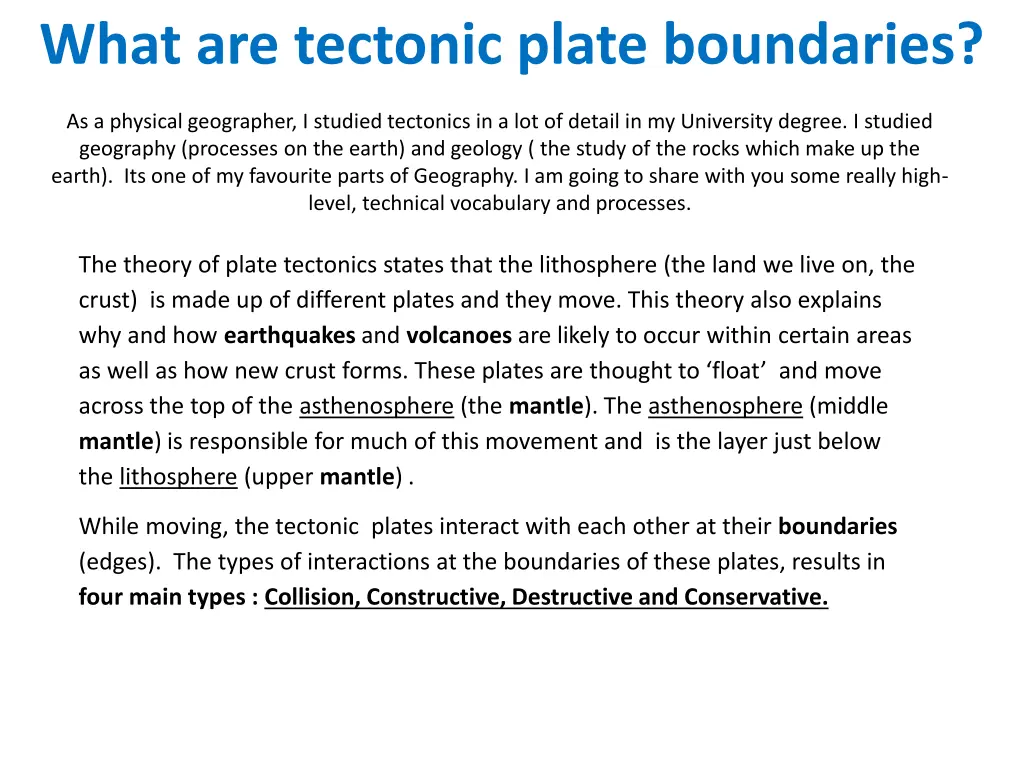 what are tectonic plate boundaries