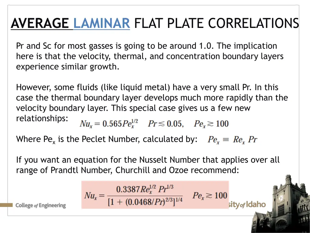 average laminar flat plate correlations 1