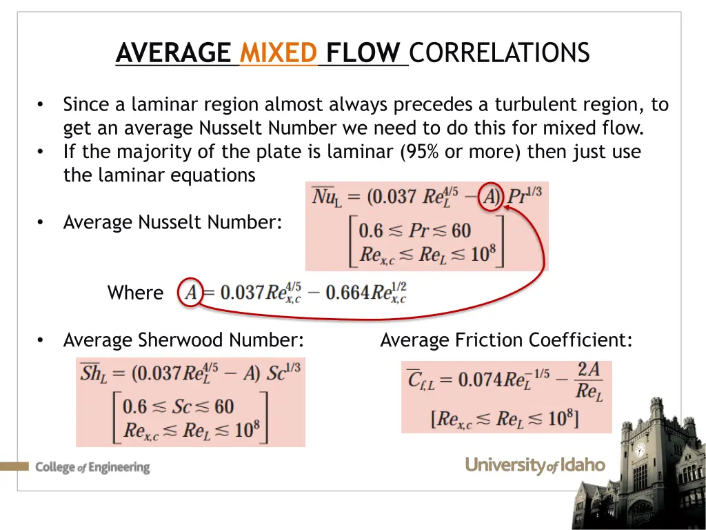 average mixed flow correlations