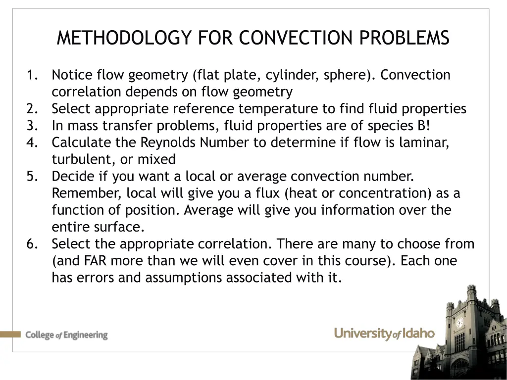 methodology for convection problems