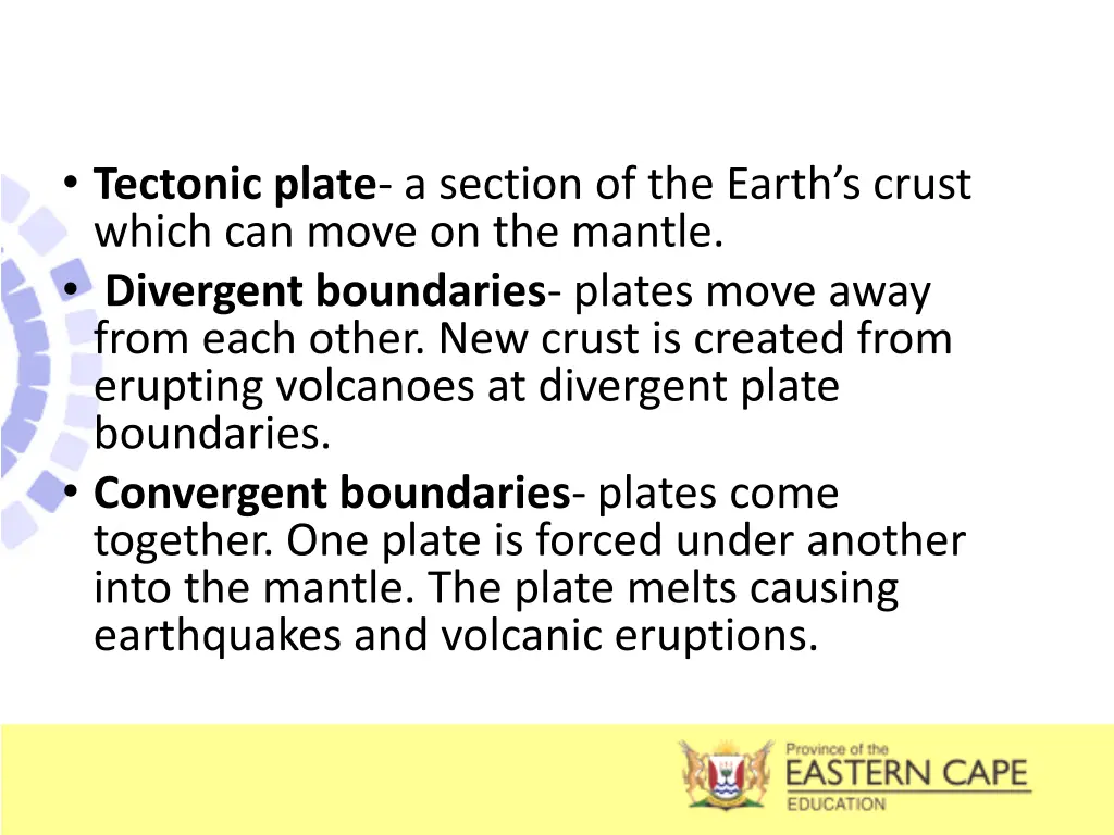 tectonic plate a section of the earth s crust