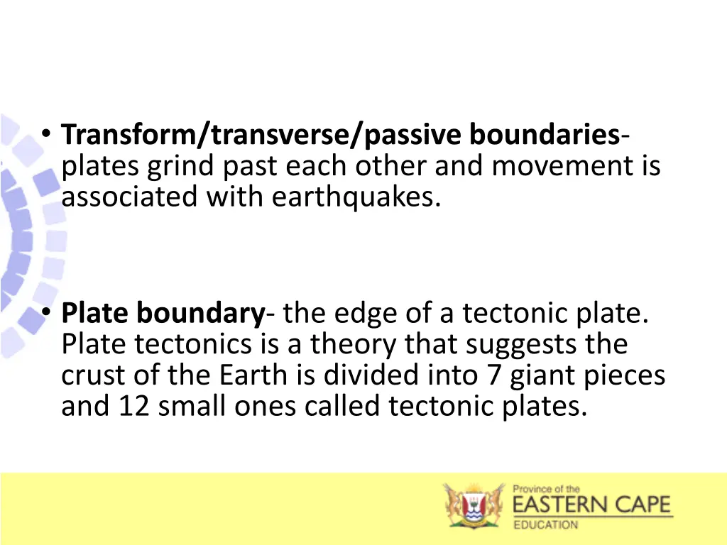 transform transverse passive boundaries plates