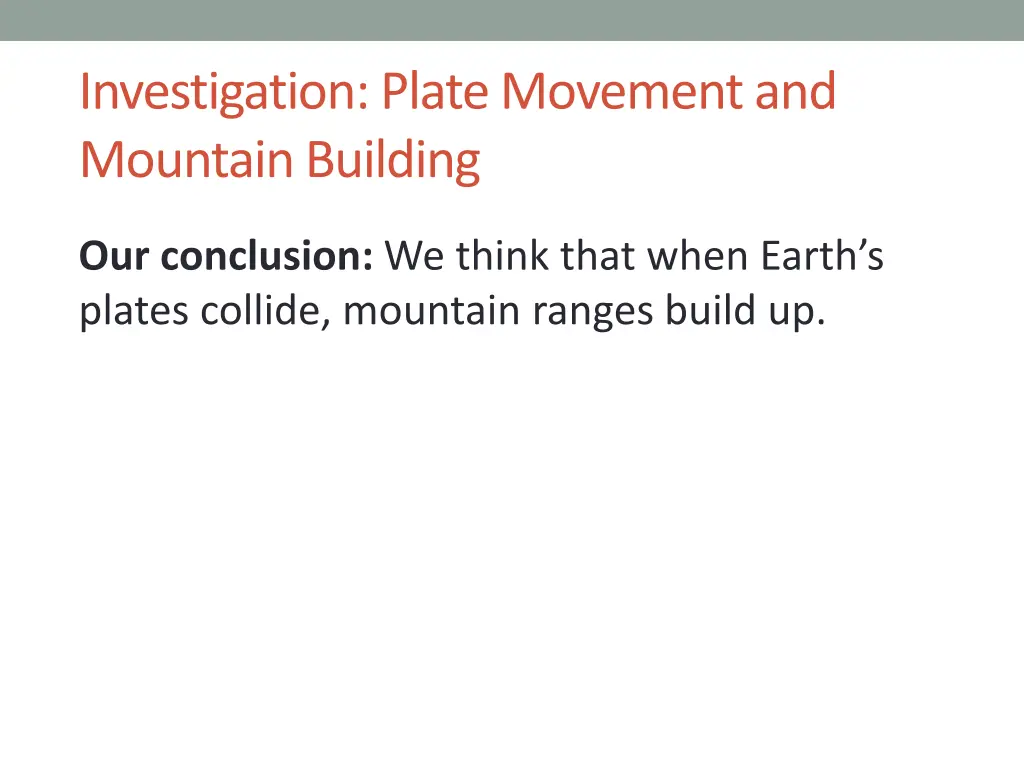 investigation plate movement and mountain building