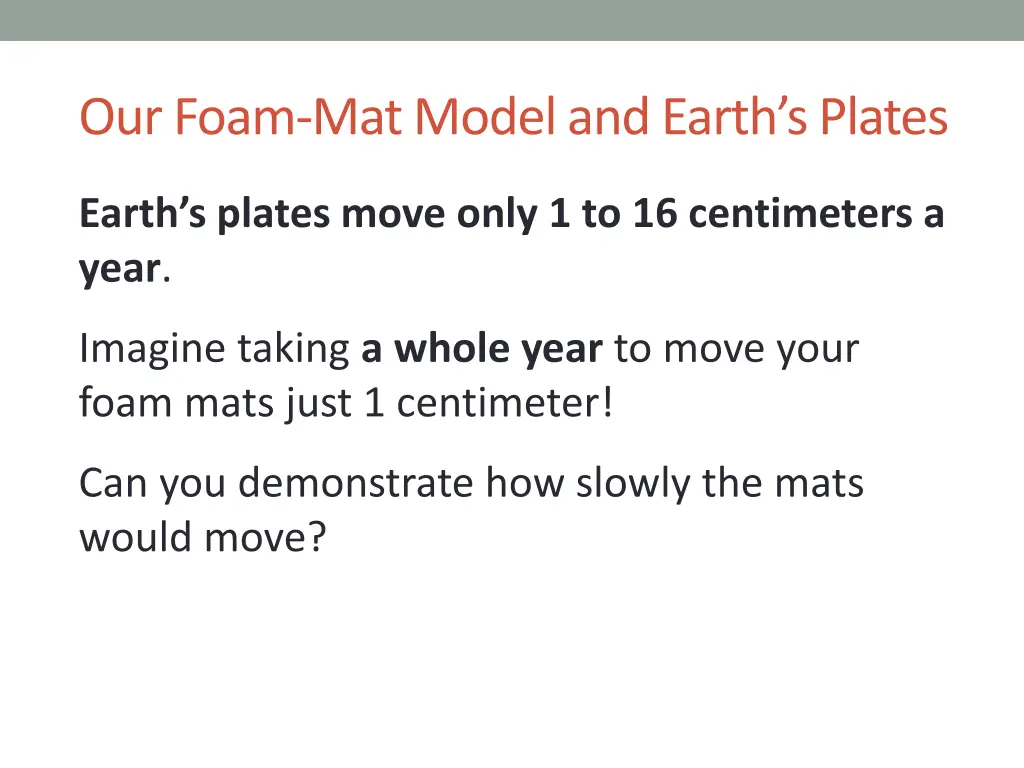 our foam mat model and earth s plates 2