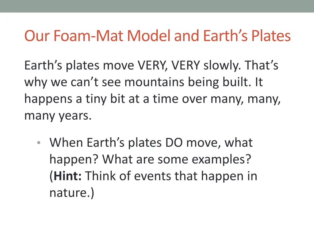 our foam mat model and earth s plates 3