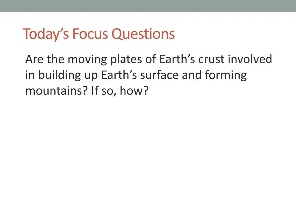 today s focus questions