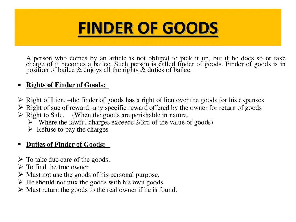 finder of goods