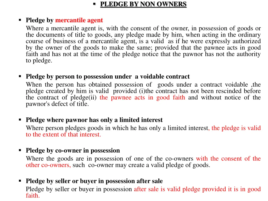 pledge by non owners