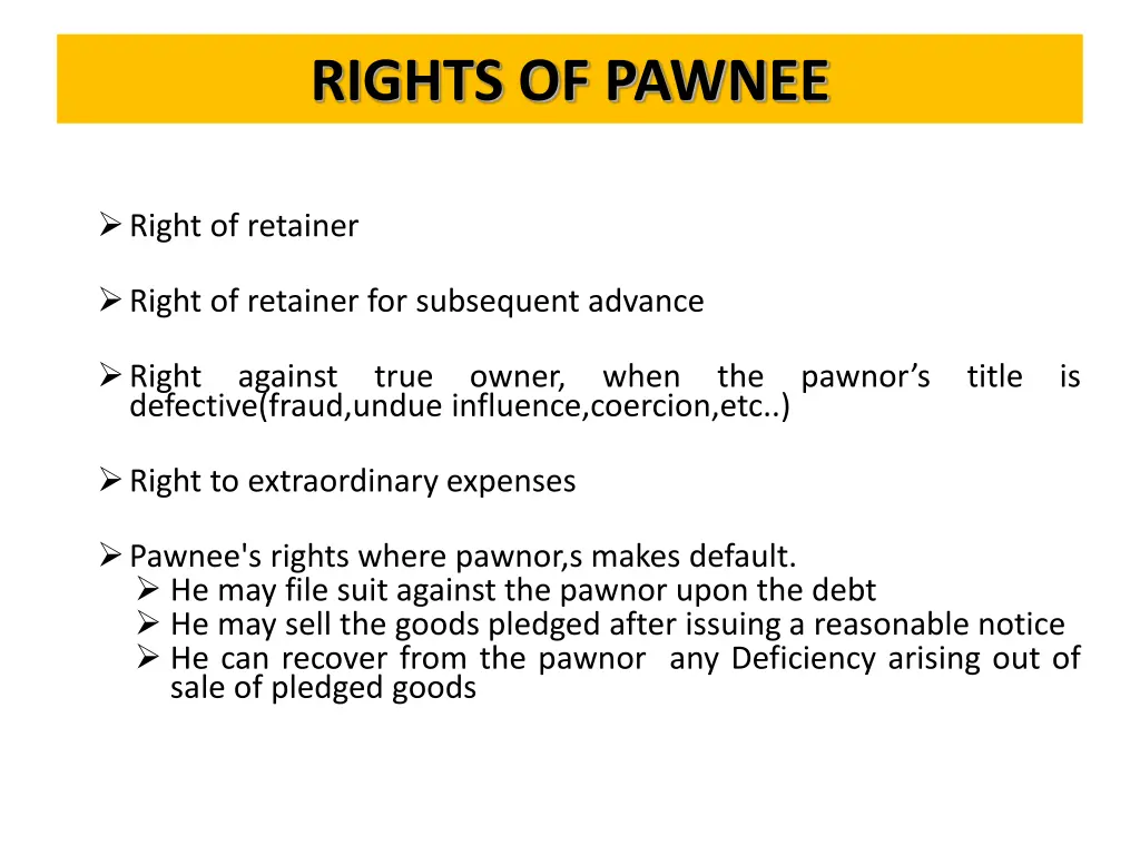 rights of pawnee