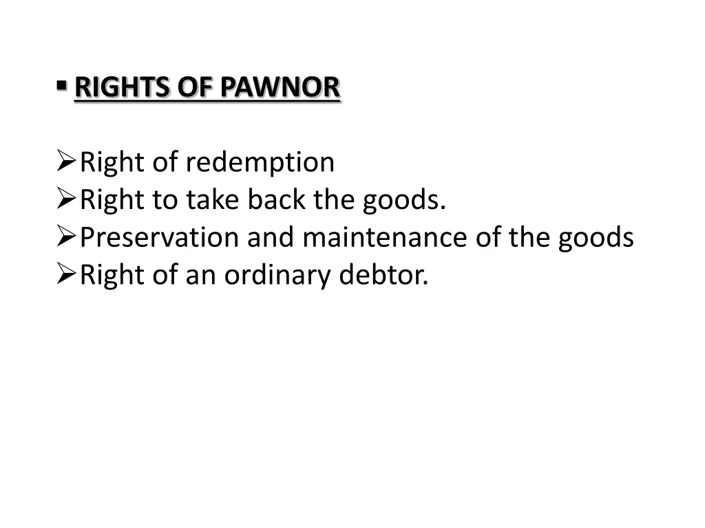 rights of pawnor