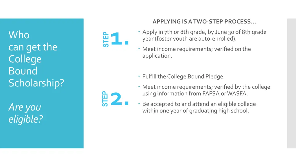 applying is a two step process