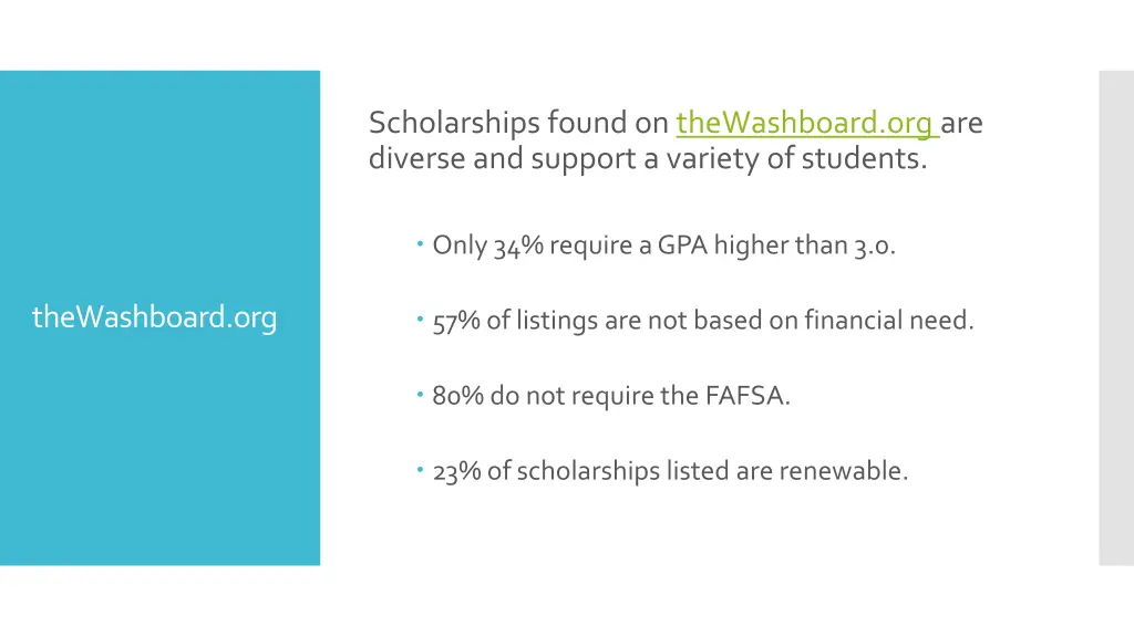 scholarships found on thewashboard