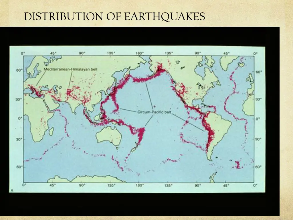 distribution of earthquakes