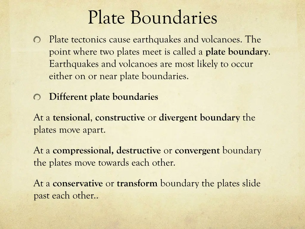 plate boundaries