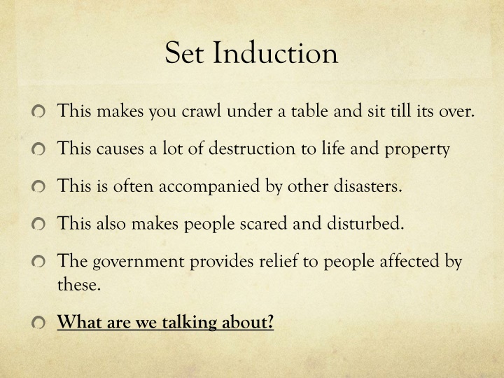 set induction