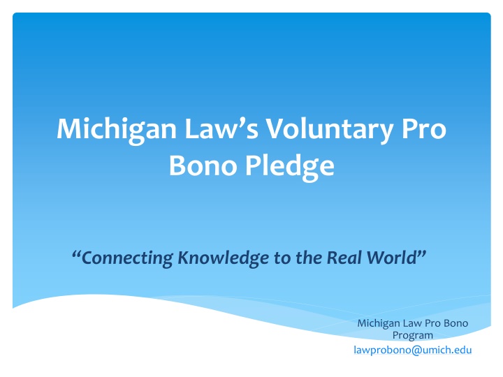 michigan law s voluntary pro bono pledge