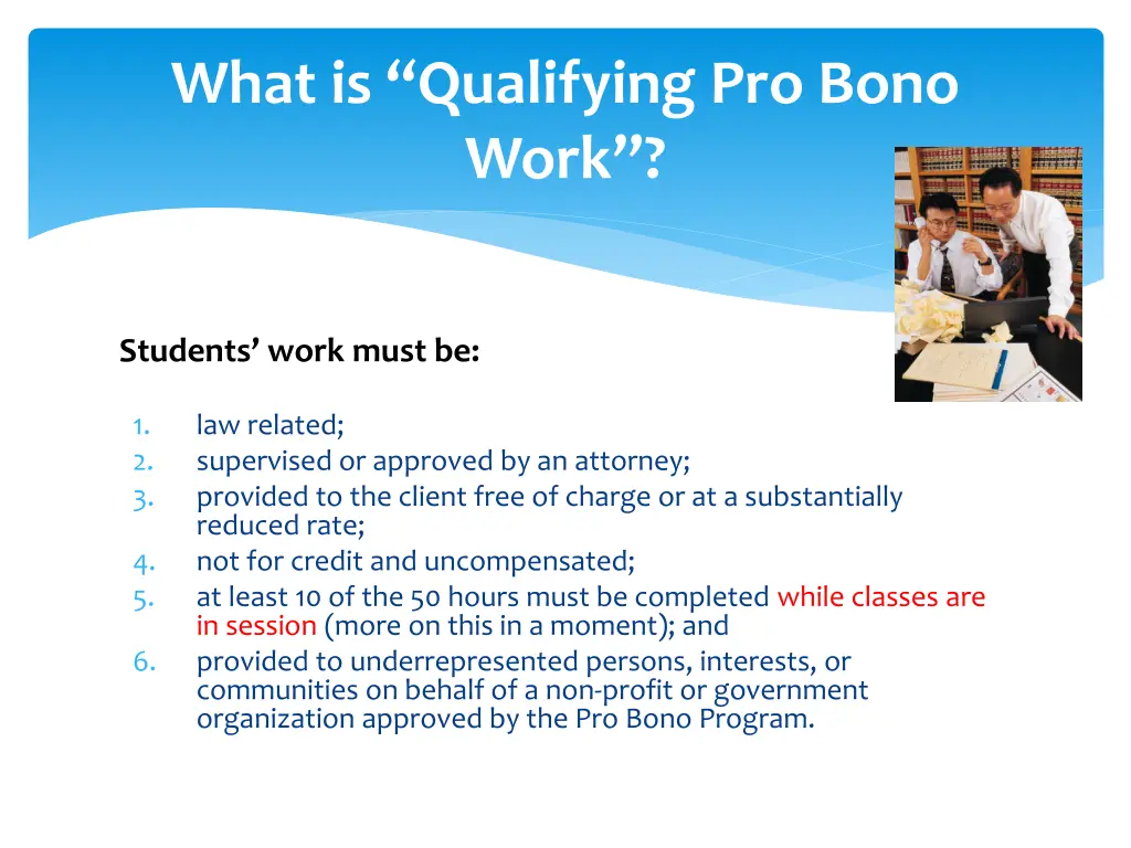 what is qualifying pro bono work