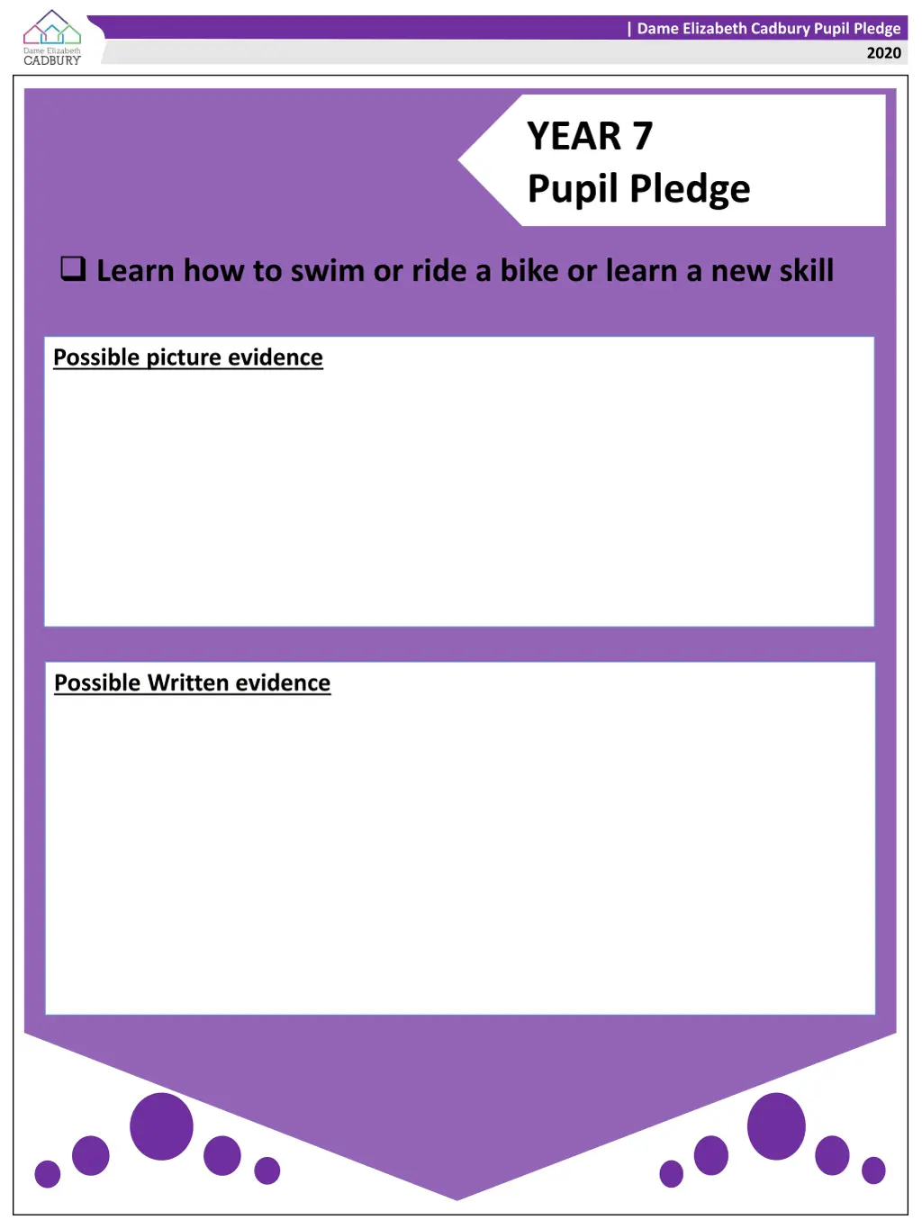 dame elizabeth cadbury pupil pledge 15