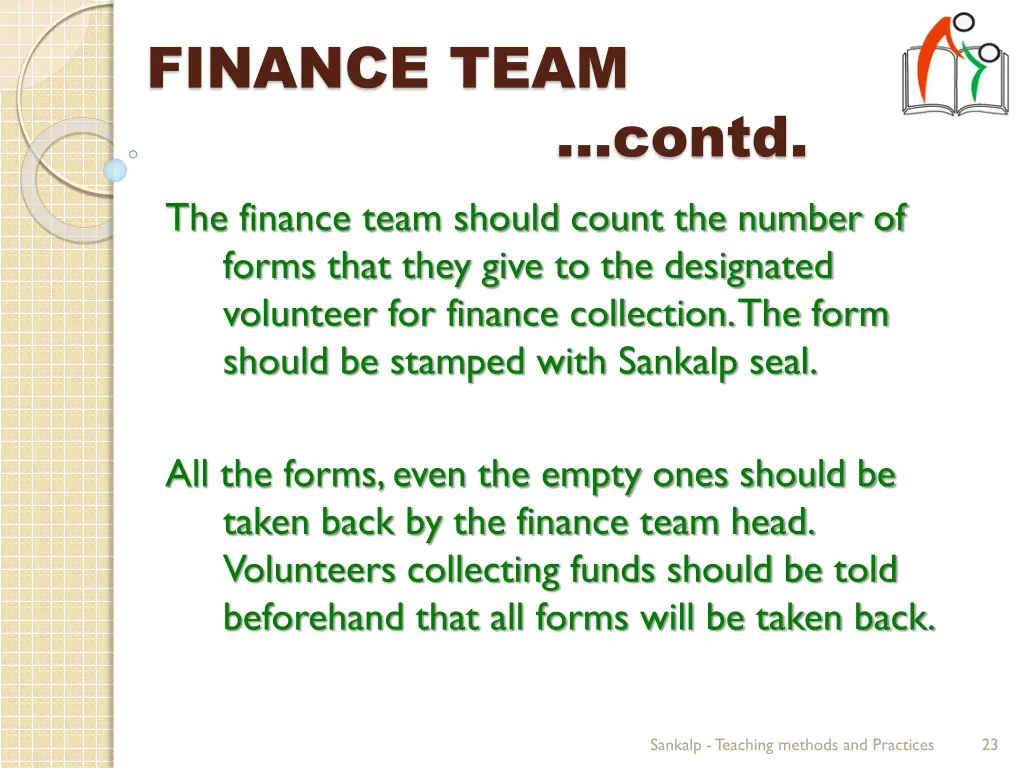 finance team the finance team should count