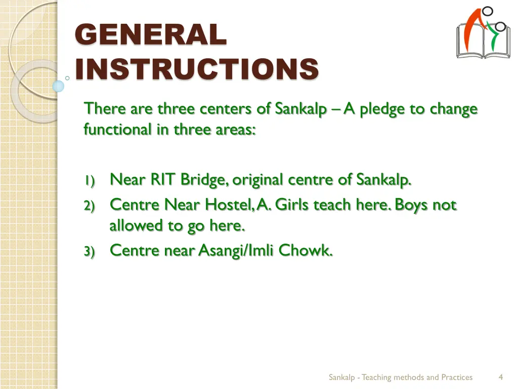 general instructions