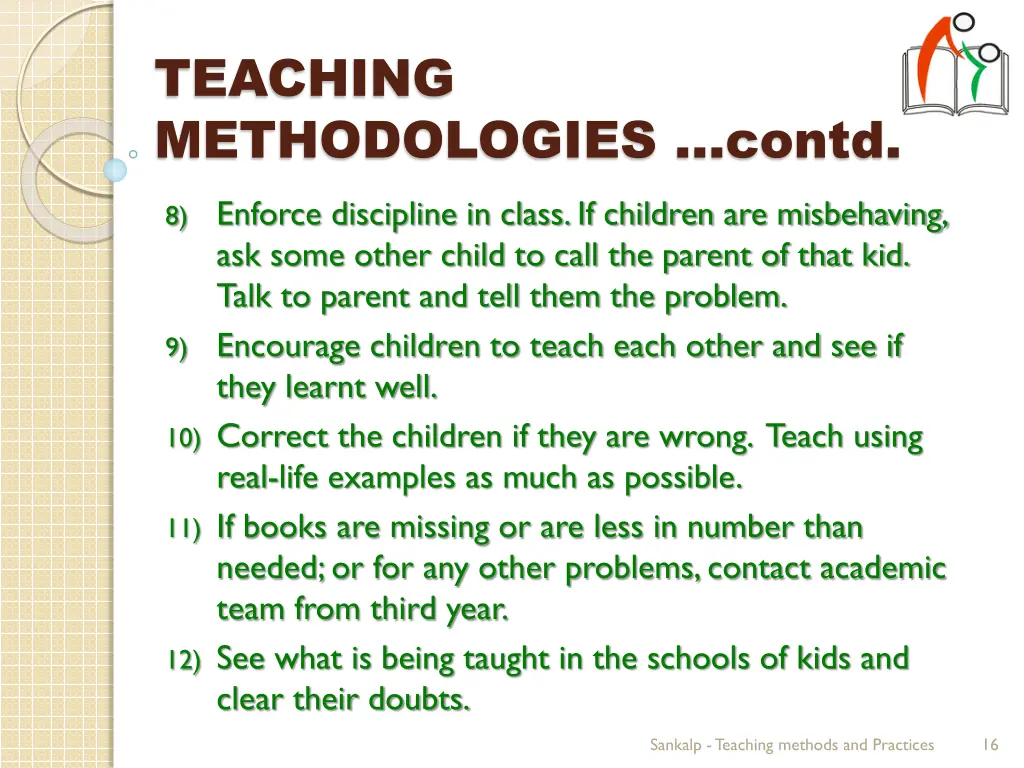 teaching methodologies contd